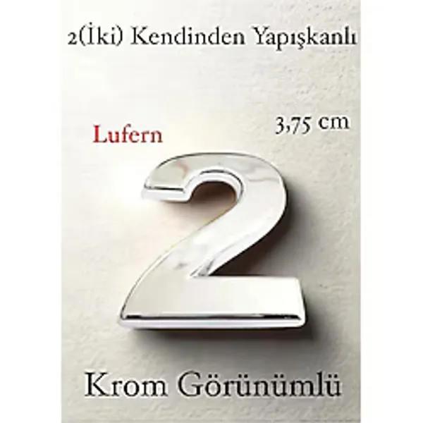 No 2 Kapı Numarası Kendinden Yapışkanlı Masa Dolap Plastik Ev Posta Kutusu Dış Mekan Daire 3,75 Cm
