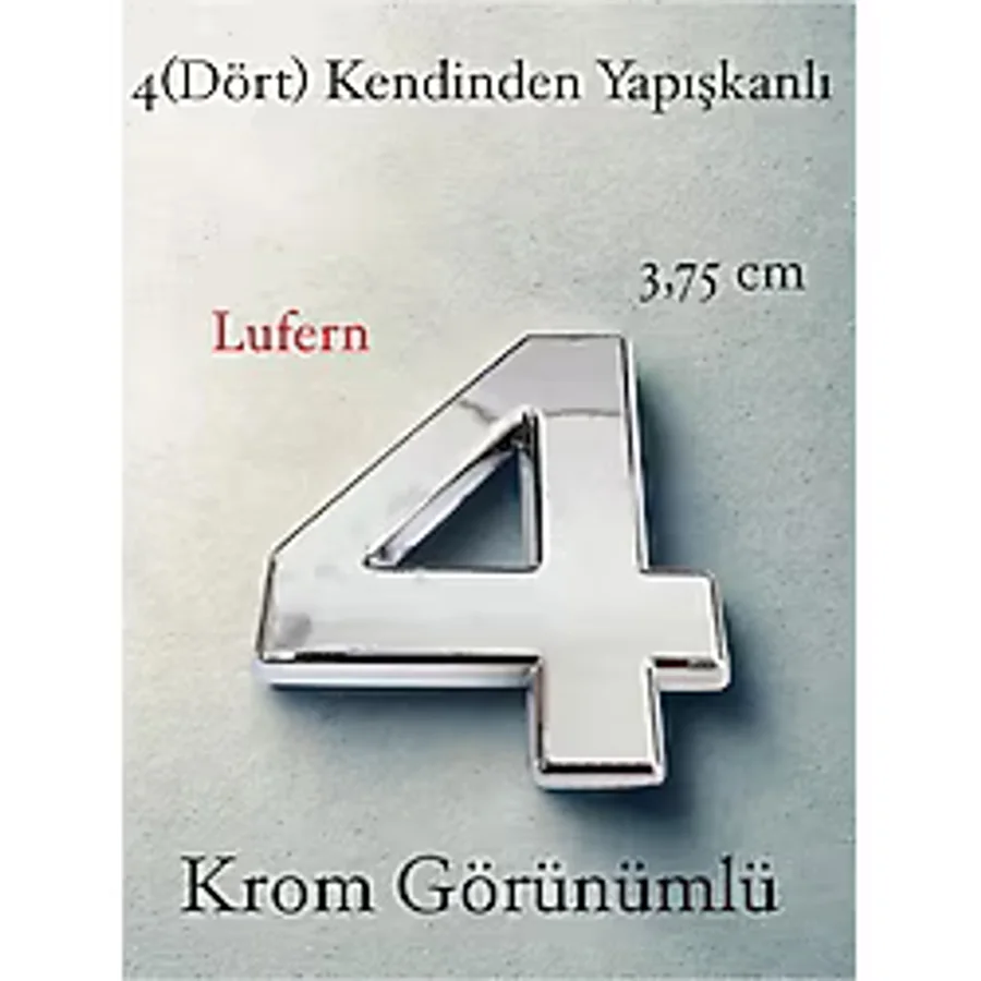 No 4 Kapı Numarası Kendinden Yapışkanlı Masa Dolap Plastik Ev Posta Kutusu Dış Mekan Daire 3,75 Cm