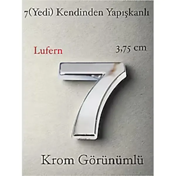 No 7 Kapı Numarası Kendinden Yapışkanlı Masa Dolap Plastik Ev Posta Kutusu Dış Mekan Daire 3,75 Cm