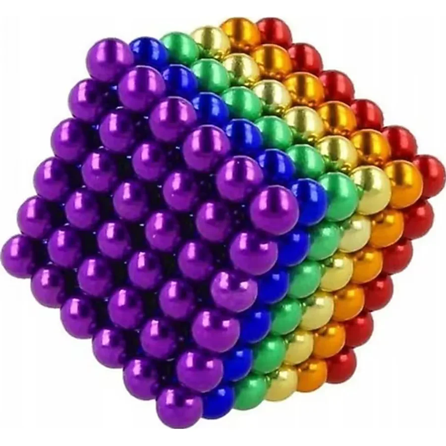 NO NAME Renkli Manyetik Mıknatıs Toplar 5mm 216 Adet Neocube Neo Cube Küp