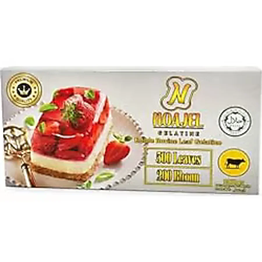 Noajel Yaprak Jelatin, Sığır Jelatini, Helal, 500 Yaprak, 200 Bloom, 1000 gr