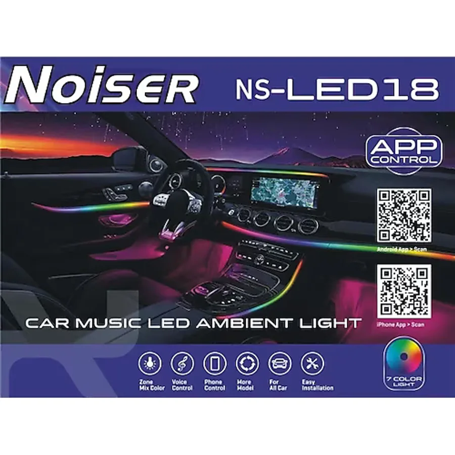 Noiser X-LED18 App Kontrollü Rgb Araç Içi Ambians LED