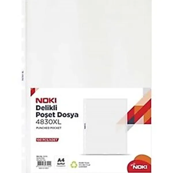 Noki 4830 XL Şeffaf Dosya Poşet 100'lü Pk 100 cm Ölçülerle ve Fonksiyonel - Çok Renkli
