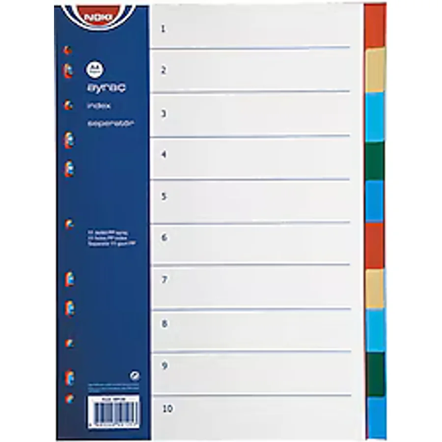 Noki 59125 A4 10 Renk Plastik Seperatör
