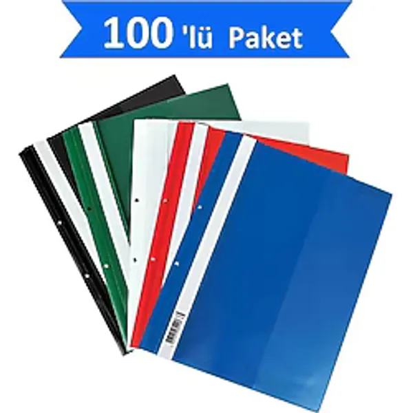 Noki Eco Telli Dosya Plastik Mavi 100'Lü Paket