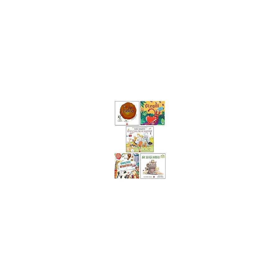 Nokta Peter Reynolds + Çizgili + Hayvanlar Senfonisi Dan Brown + Davetsiz Misafirler + Bir Sevgi Masalı / Çocuk Masal Öykü Hikaye Kitapları Seti 5 Kitap