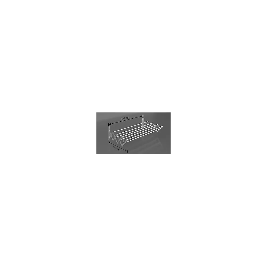 NoktaStore Akordiyon Tipi Katlanır Alüminyum Çamaşır Kurutma Askısı 100 cm 7 Askılı Balkon Banyo Kurutma Askısı