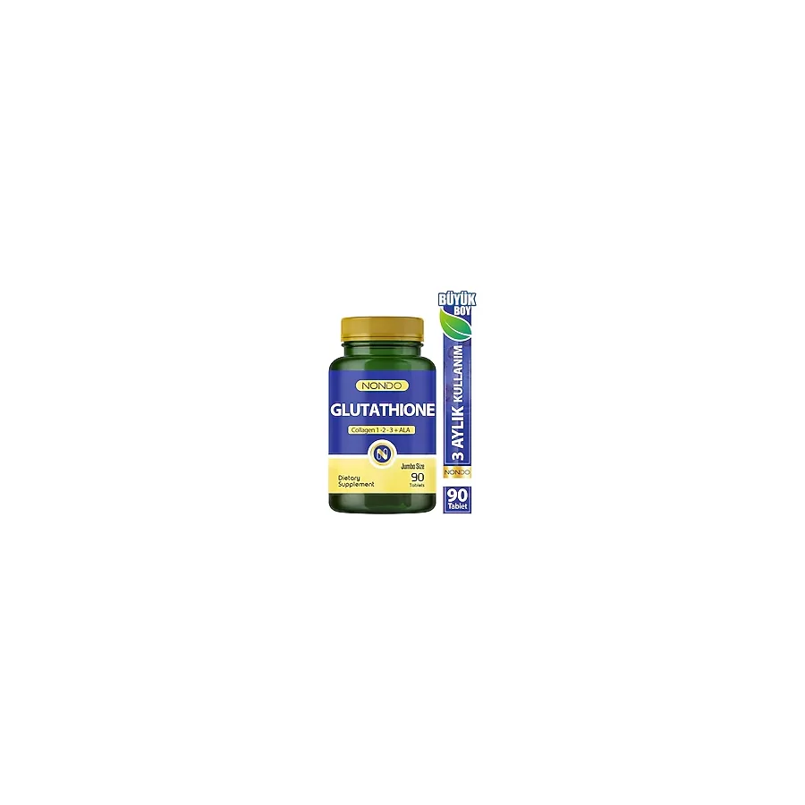 Nondo Glutatyon Jumbo 90 Tablet Kolajen 1-2-3 ALA İçeren Glutathione Besin Takviyesi