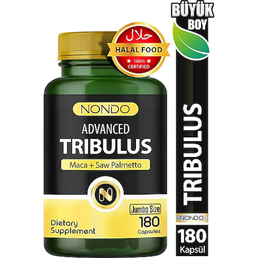 Nondo Trıbulus 180 Kapsül (Jumbo Boy 3 Aylık Kullanım Tribulus Terrestris, Saw Palmetto, Kore Ginseng)