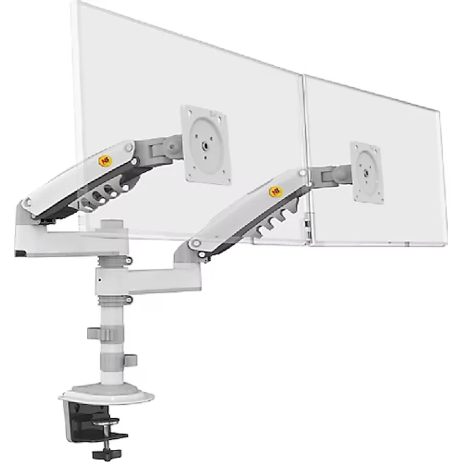 North Bayou H180 Beyaz 17-27 inç İki Kollu Amortisörlü Monitör Standı