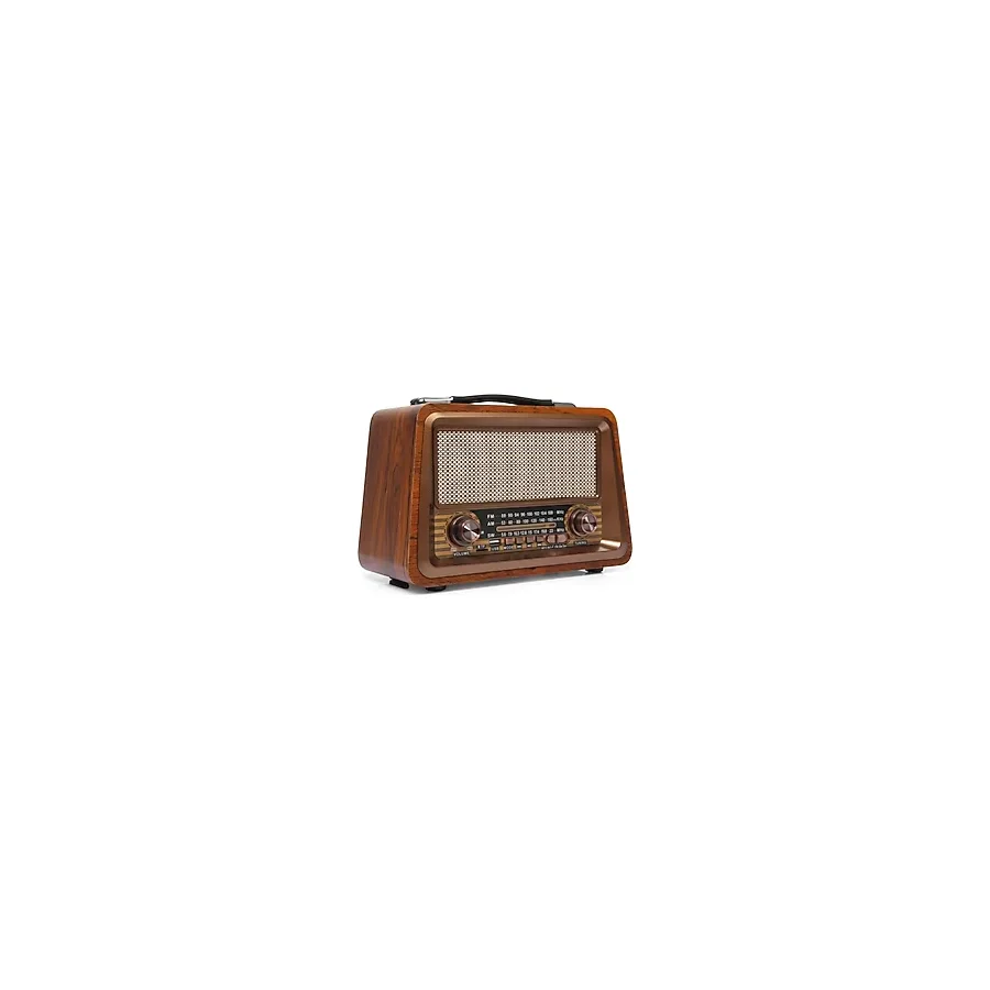 Nostaljik Radyo Gerçek Ahşap Eskitme Bluetooth Hoparlör MP3 Çalar Müzik Kutusu