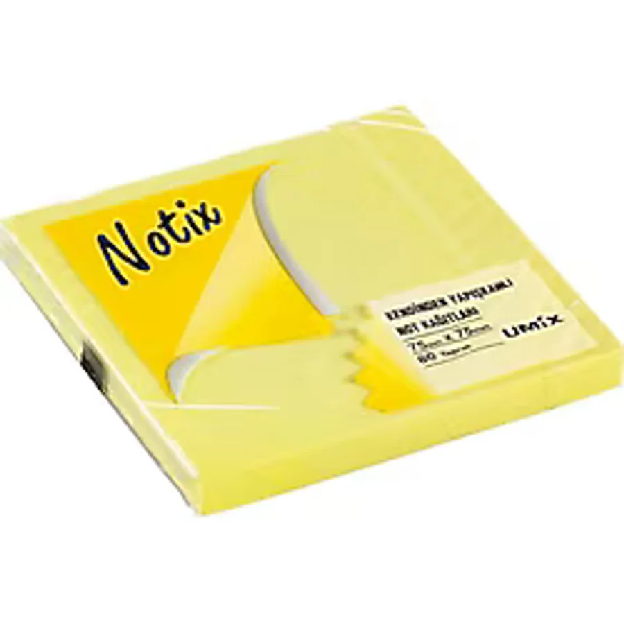 Notix Yapışkanlı Not Kağıdı Neon Sarı 75 Mm X 75 Mm 80 Yaprak