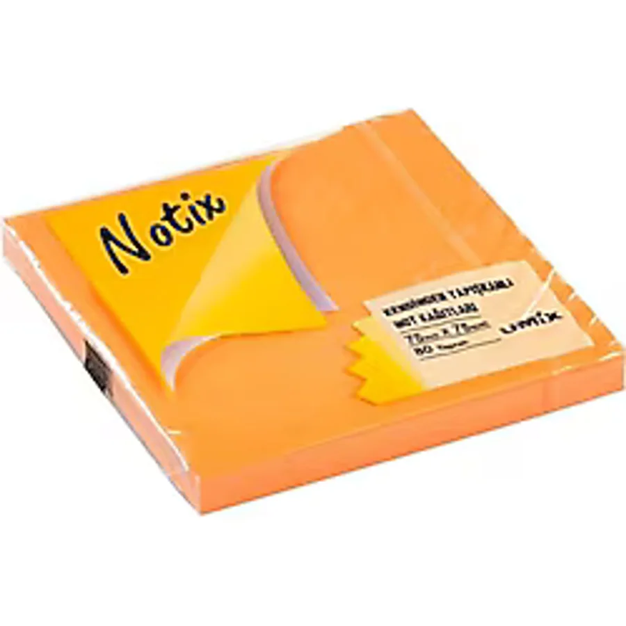 Notix Yapışkanlı Not Kağıdı Neon Turuncu 75 Mm X 75 Mm 80 Yaprak