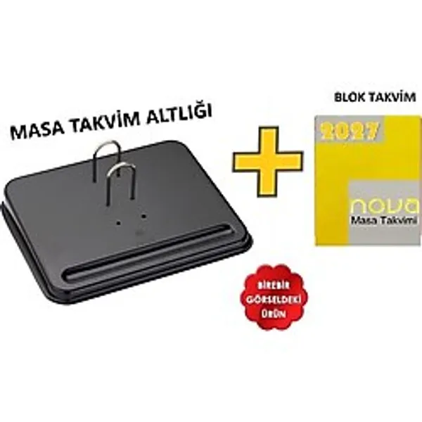 Nova 2027 Masa Takvimi + Siyah Takvim Altlığı - Lacivert