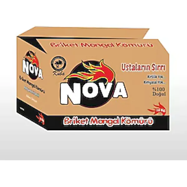 Nova Briket Mangal Kömürü 10 kg Ustaların Tercihi %100 Doğal ve Kimyasal Olmayan Kömür