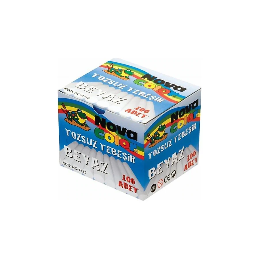 Nova Color NC-4112 100'lü Tozsuz Beyaz Tebeşir