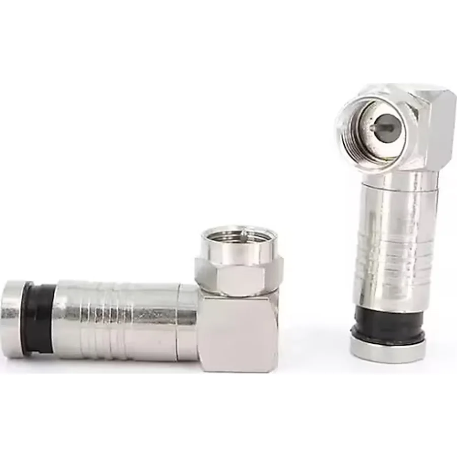 Nova Sıkmalı Rg6/U6 L Tipi Çevirmeli F Konnektör