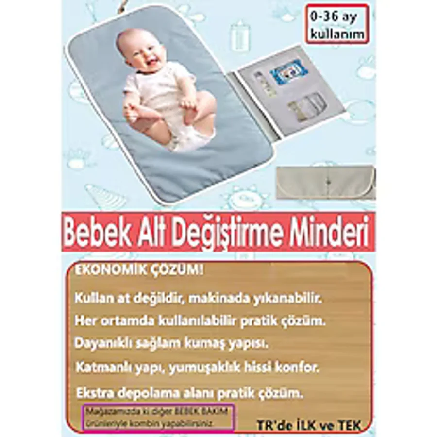 Nova Textile Anne Bebek Bakım Örtüsü, Yenidoğan Alt Değiştirme Matı, Bebek Alt Açma Minderi, Sıvı Geçirmez Alez