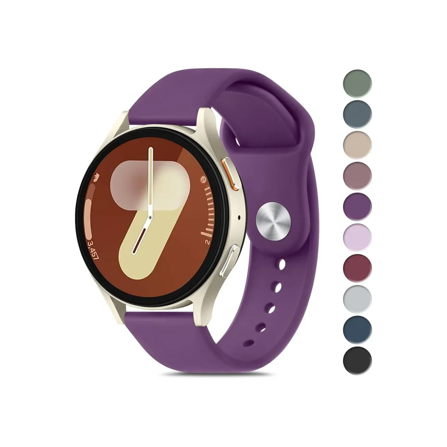 Novatis Samsung Galaxy Watch 4/5/6/7/FE/40/44 Classic 42/43/46/47mm Uyumlu 20mm Soft Silikon Kordon