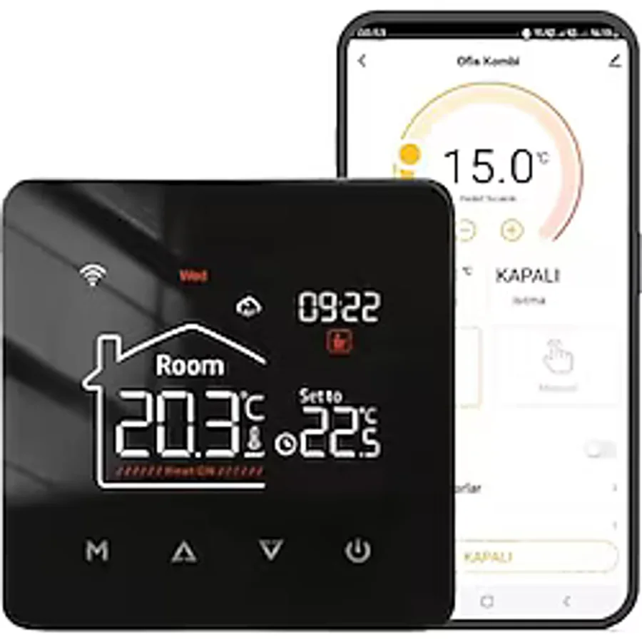 Novato Kablolu Akıllı Oda Termostatı V4W ( Tuya - Smart Life Uyumlu)