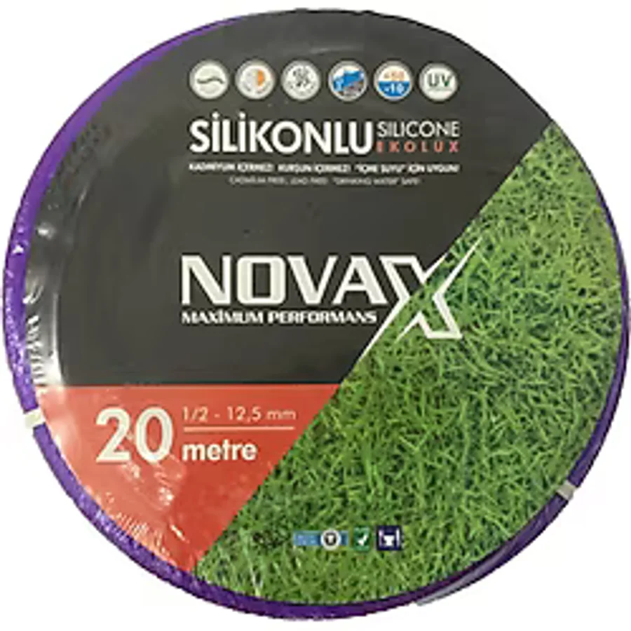 Novax Ekolüks Silikon Pvc Bahçe Hortumu 1/2 20mt
