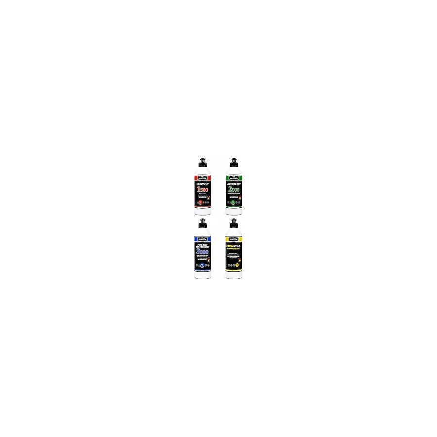 novaxir 4'lü PASTA CİLA SET, 500 mL KALIN, ORTA, İNCE PASTA-, CARNAWAX BOYA KORUMA NvPSET500