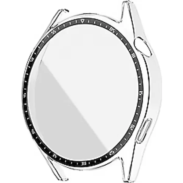 NovStrap Huawei Watch Gt3 46mm Uyumlu Ekran Koruyucu Temperli Cam Ve Kasa Koruyucu Sert PC