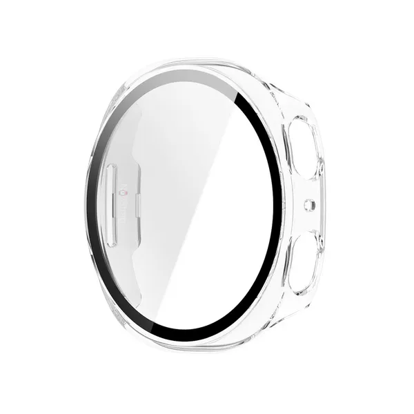 NovStrap Samsung Galaxy Watch 8 44mm ile Uyumlu Sert PC Kasa ve Cam Ekran Koruyucu 360 Tam Koruma
