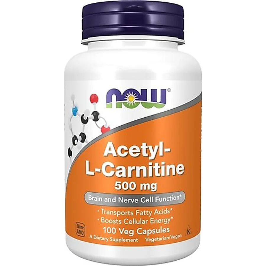 Now Foods Acetyl-L Carnitine 500 Mg Amino Acid Brain And Nerve Cell Function 100 Veg Capsules
