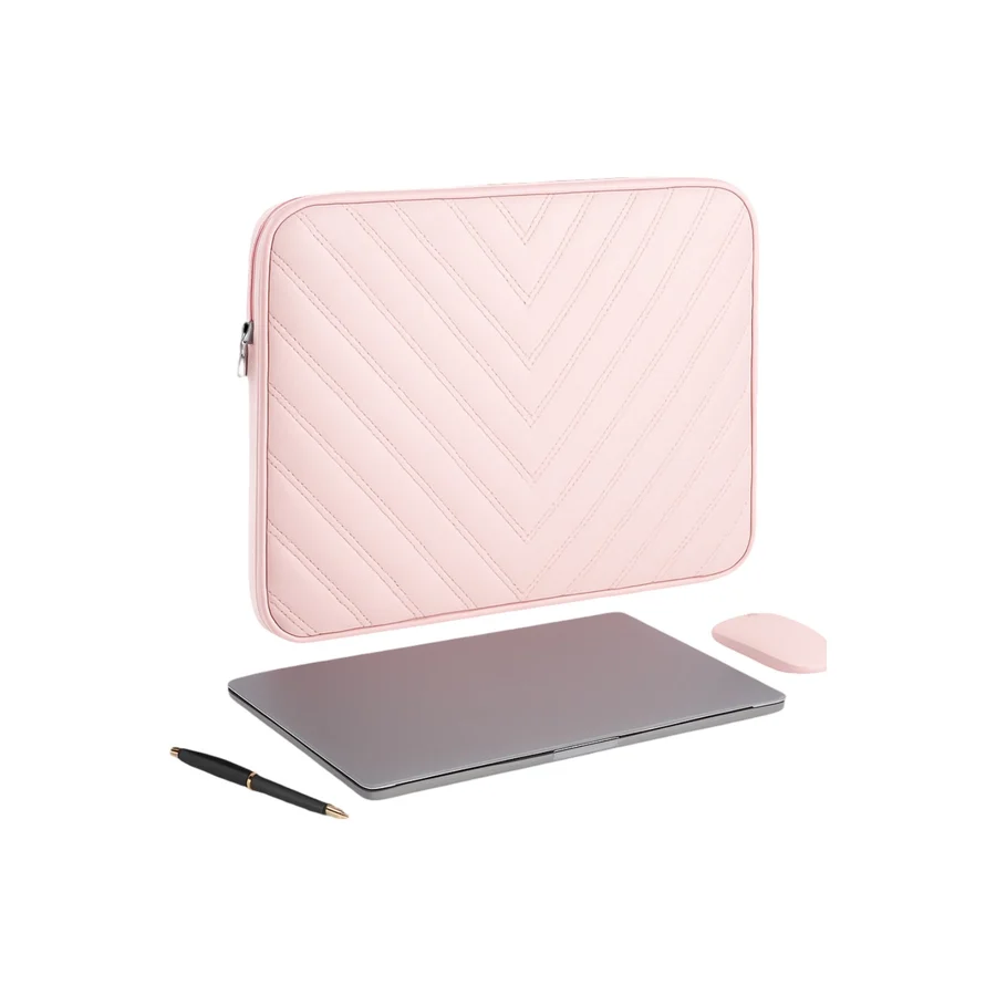 NS reliable Notebook Laptop Macbook Çantası Suni Deri 13"-13.6" Inç - 800-düz Açık Pembe