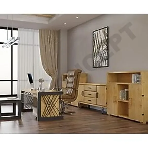 NTCollection Foe Doğal Ahşap Ofis ve Çalışma Odası Takımı - 200'lık Takım