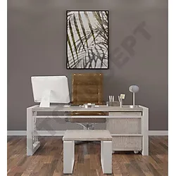 Ntconcept Pex Doğal Ahşap Üçlü Ofis ve Çalışma Odası Takımı - 85 x 140 cm