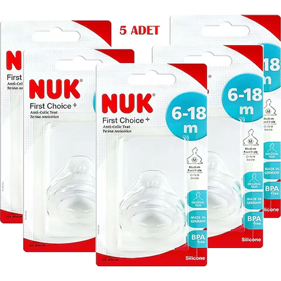 Nuk Klasik Biberon Emziği Silikon - Küçük Delik 5Adet