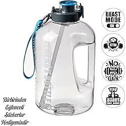 Numune Market Suhvee Sporcu Su Matarası Su Matarası Bpa Free 2l Suluk Gym Matara - Beyaz - 2.5L