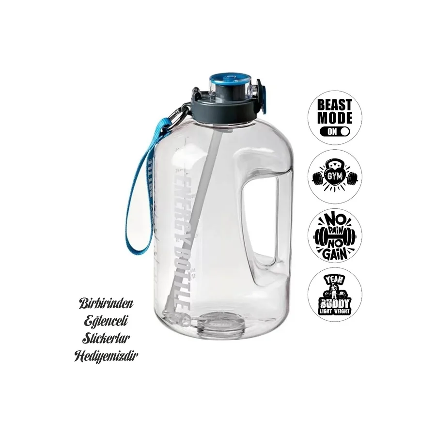 Numune Market Suhvee Sporcu Su Matarası Su Matarası Bpa Free 2l Suluk Gym Matara - Beyaz - 2.5L