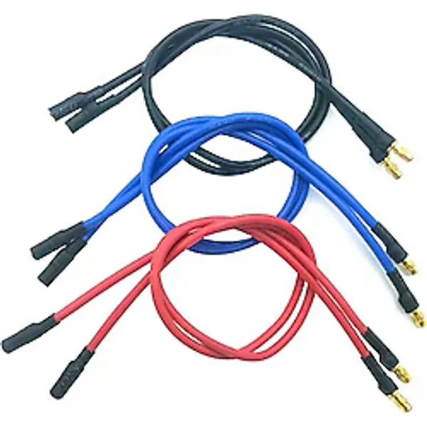 Nuofan RC Fırçasız Motor ESC Uzatma Kablosu RC Araba Tekne Parçaları için 6 ADET 3,5 mm Muz Altın Mermi Konnektör Uzatma Kablosu (16AWG 30CM)