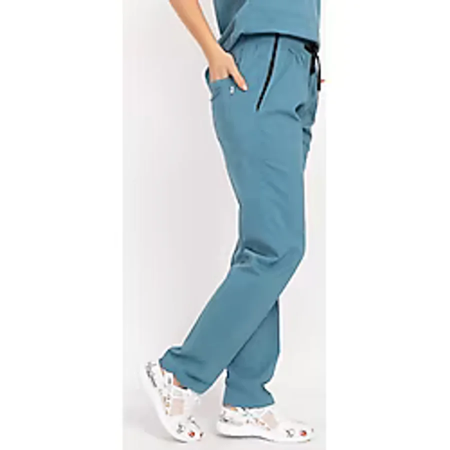 Nur Medikal Giyim Cool Petrol Mavi Likralı Doktor Pantolonu Hastane Doktor Alt Üniforma Scrubs - 2XS