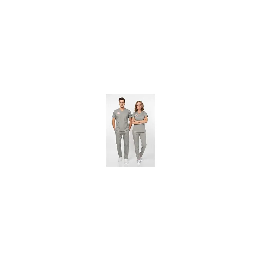 Nur Medikal Giyim Unisex Gri Teknik Hizmetler Scrubs Üniforma Takım Neutral Gray (Sağlık Bakanlığı Yeni Yön.uygun)