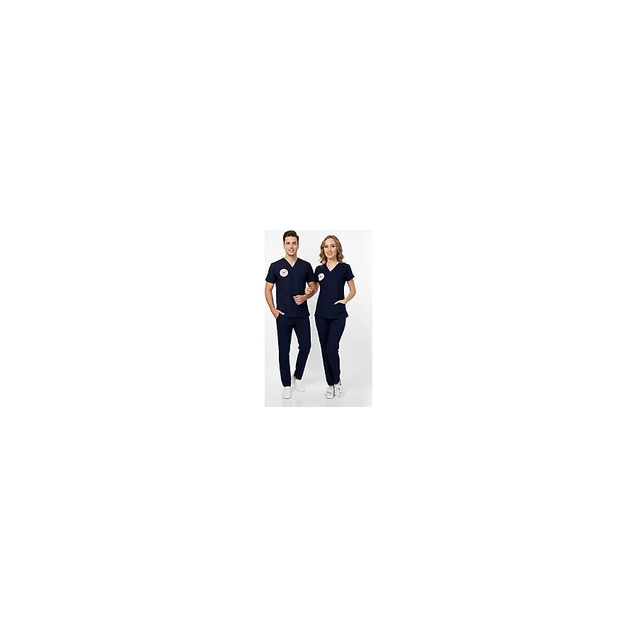 Nur Medikal Giyim Unisex Lacivert Hemşire Scrubs Üniforma Takım Patriot Blue(Sağlık Bakanlığı Yeni Yönetmeliğe Uygun)
