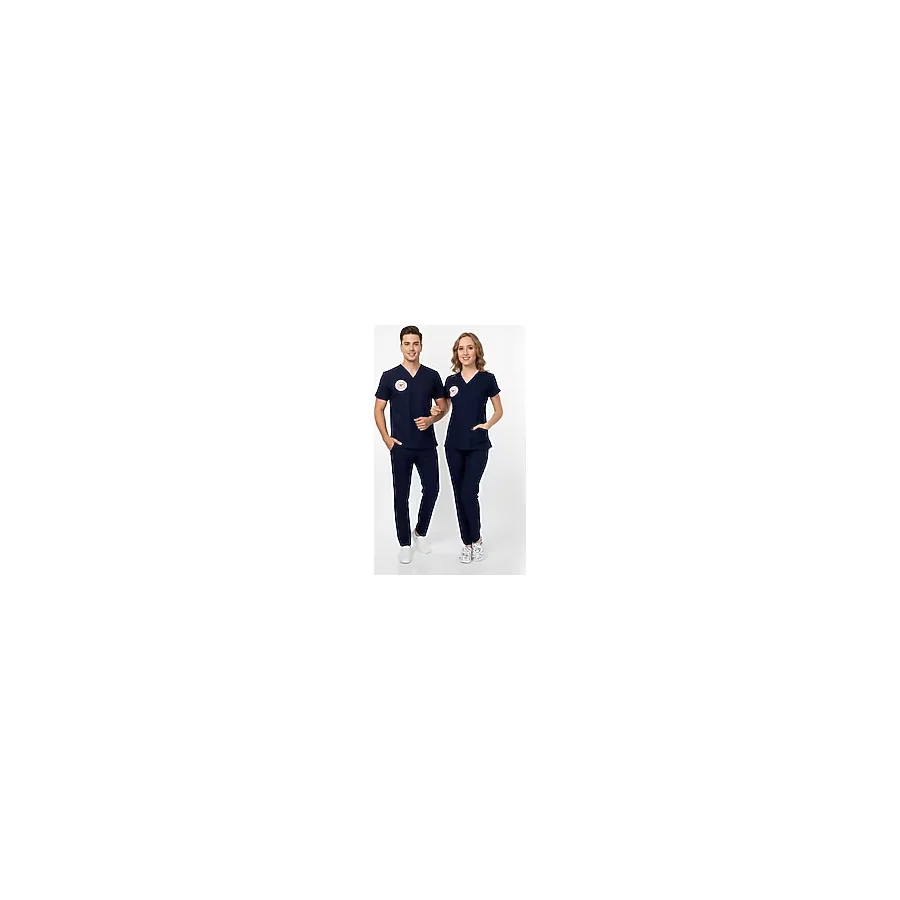 Nur Medikal Giyim Unisex Lacivert Hemşire Scrubs Üniforma Takım Patriot Blue(Sağlık Bakanlığı Yeni Yönetmeliğe Uygun) - 2XS