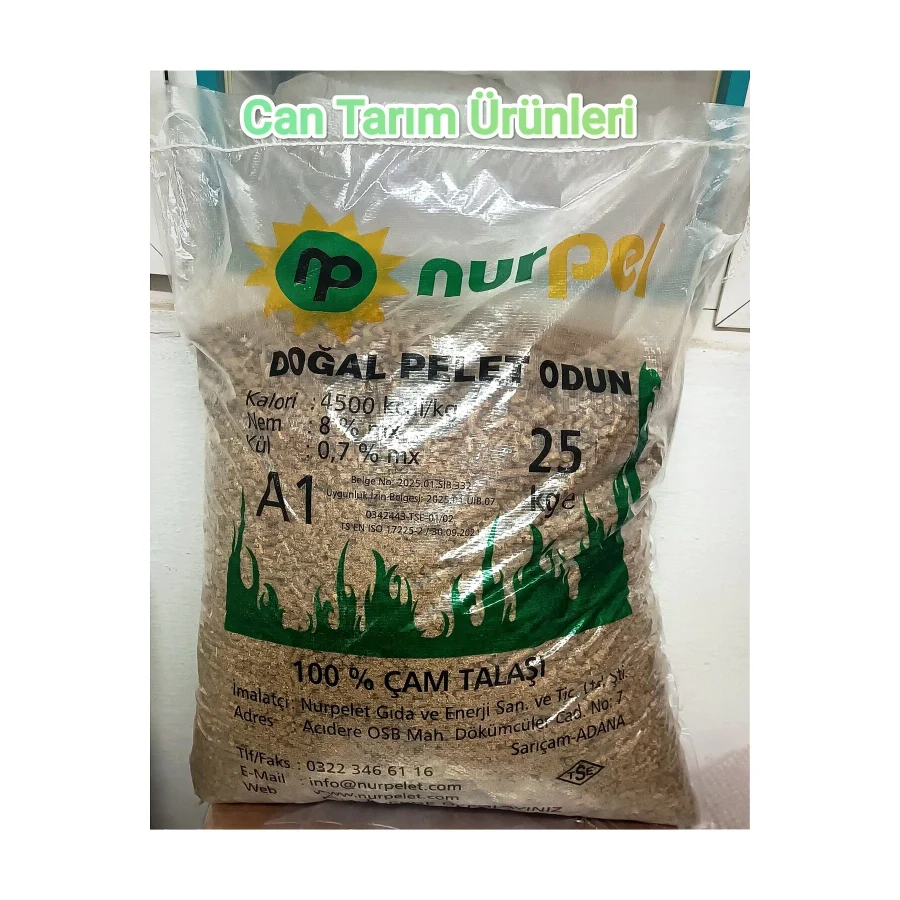 NUR PELET %100 Çam Peleti 6mm Dumansız Çam Kokulu Yüksek Isı Değerli Çam Pelet 5 Kg