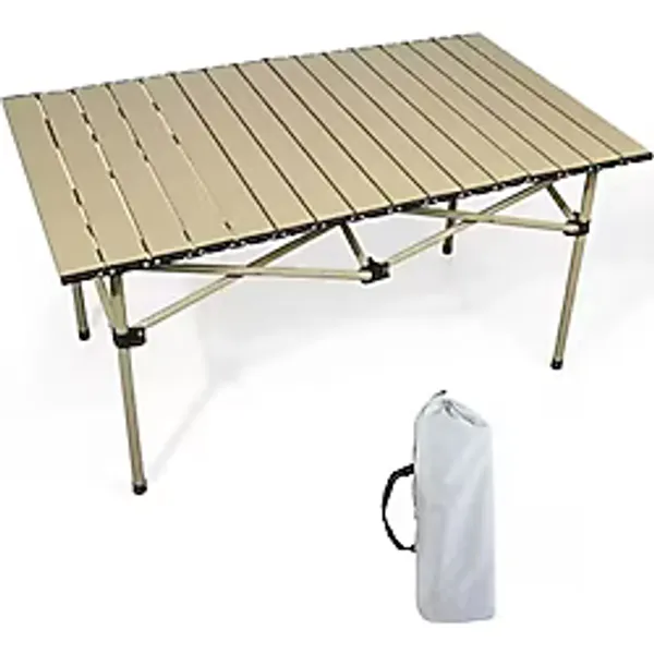 Nurcamp Büyük Boy Gold Katlanır Kamp Masası Piknik Seti Çanta Tipi Balkon Bahçe Mutfak Masası
