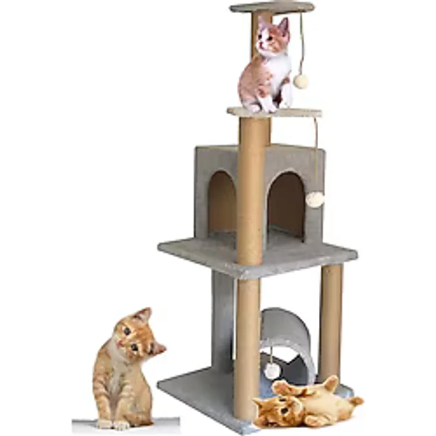 Nursoft T-06 Kedi Oyun evi Kedi Tırmalama ve Oyun Evi