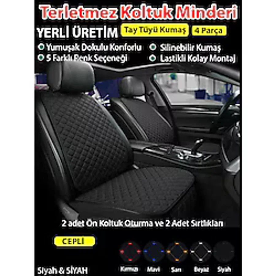 Nuryak Oto Aksesuar Terletmez Kumaş Ön İki Koltuk Araç Koltuk Minderi