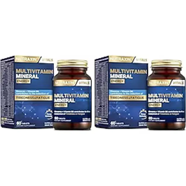 Nutraxin Multivitamin Mineral Energy - Ginseng, Coq-10, L-Karnitin, Taurin ve 24 Vitamin-Mineral