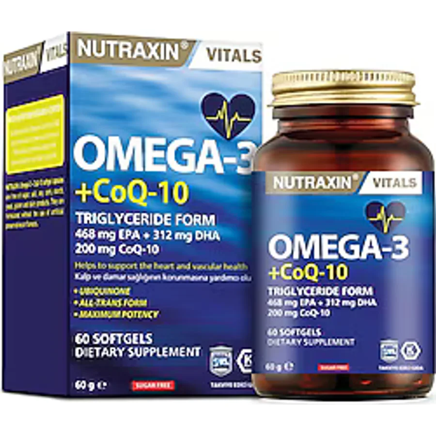 Nutraxin Omega 3 + CoQ-10 60 Yumuşak Kapsül