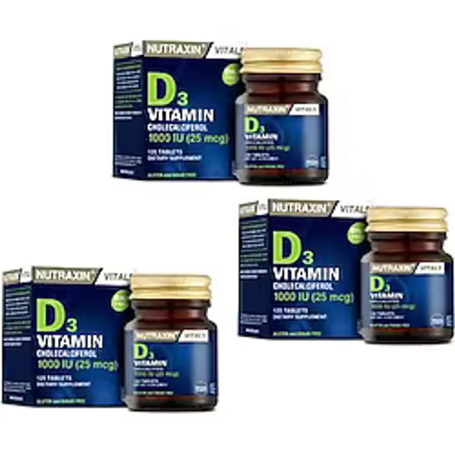 Nutraxin Vitamin D3 1000 IU 120 Tablet 3'lü