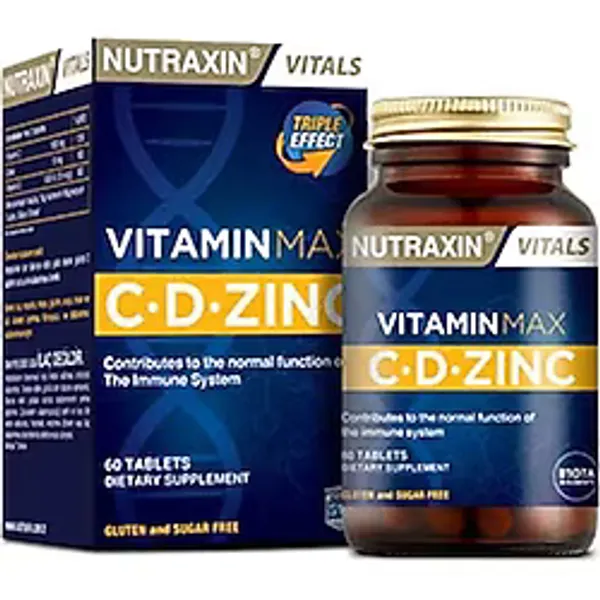 Nutraxin Vitamin Max C-D-Zinc 60 Tablet + Propolis Spray 30 Ml