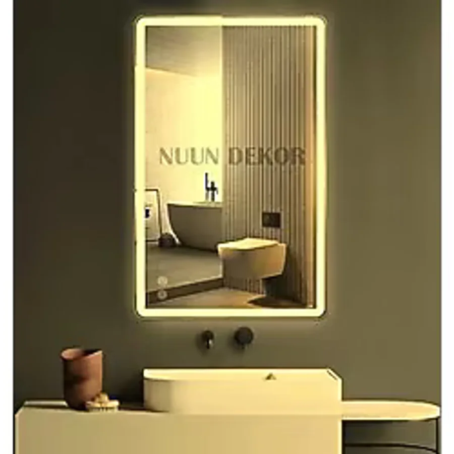 Nuun Dekor Buğu Çözücülü Gün Işiği Ledli Dikdörtgen Ayna (dimmer Özellikli) Şeffaf