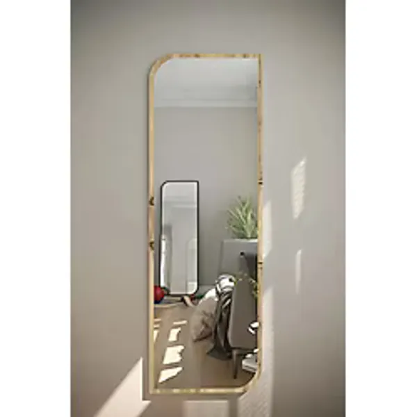Nysamo 120 Cm Safir Meşe Çapraz Oval Duvar Salon Antre Hol Koridor Mutfak Banyo Ofis Aynası